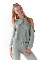 Women's Hoodie Shoulder Cutout Kangaroo Pocket – Hoodie | GUOCALI