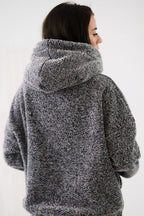 Women's hoodie grey lined winter casual view