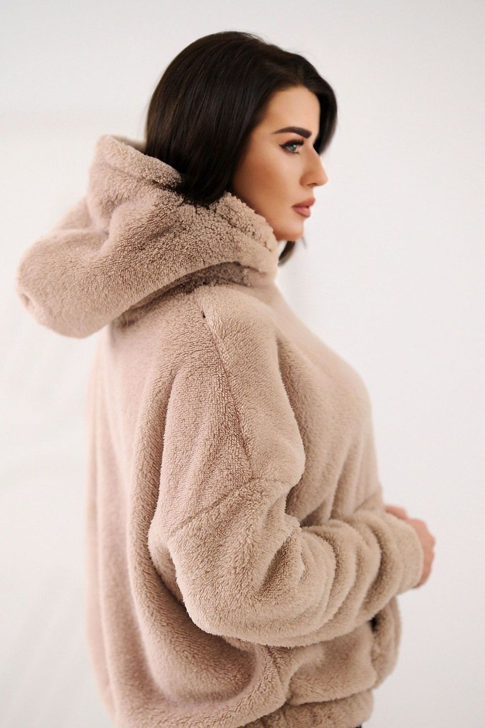 Women's Hoodie Teddy Bear Motif Kangaroo Pocket Lined – Hoodie | GUOCALI – view 13
