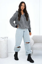 Women's Hoodie Teddy Zip-Up Bear Ears Hood – Hoodie | GUOCALI – view 15