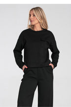 Women's sweatshirt black long sleeves casual view