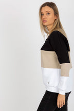 Women's Sweatshirt Color Block V-Neck Cotton Blend – Sweatshirt | GUOCALI – view 3