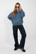 Women's Sweatshirt Crew Neck Chest Embroidery Stretch Cotton – Sweatshirt | GUOCALI