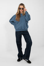 Women's Sweatshirt Crew Neck Chest Embroidery Stretch Cotton – Sweatshirt | GUOCALI
