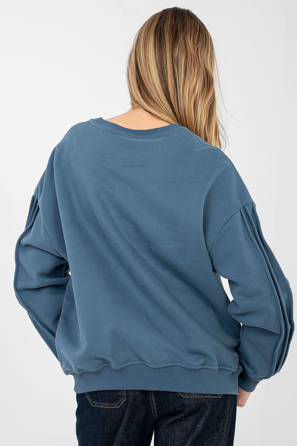 Women's Sweatshirt Crew Neck Chest Embroidery Stretch Cotton – Sweatshirt | GUOCALI – view 2