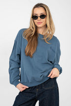 Women's Sweatshirt Crew Neck Chest Embroidery Stretch Cotton – Sweatshirt | GUOCALI – view 4
