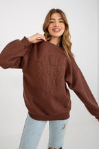 Women's Sweatshirt Crew Neck Front Embroidery Cotton Blend – Sweatshirt | GUOCALI – view 15