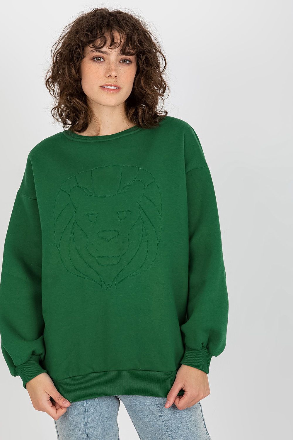Women's Sweatshirt Crew Neck Front Embroidery Cotton Blend – Sweatshirt | GUOCALI – view 5