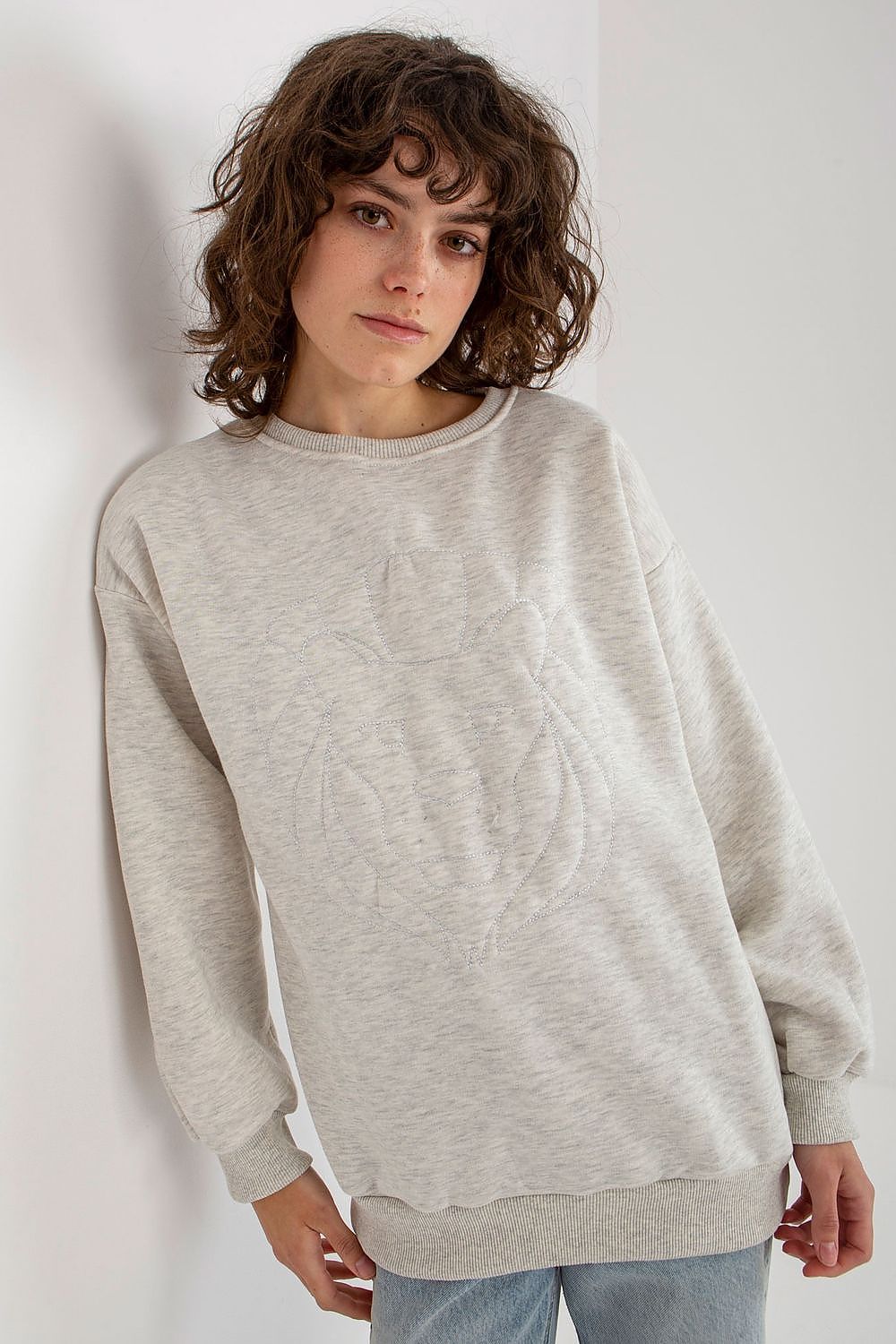 Women's Sweatshirt Crew Neck Graphic Print Loose Fit Cotton Blend – Sweatshirt | GUOCALI – view 7