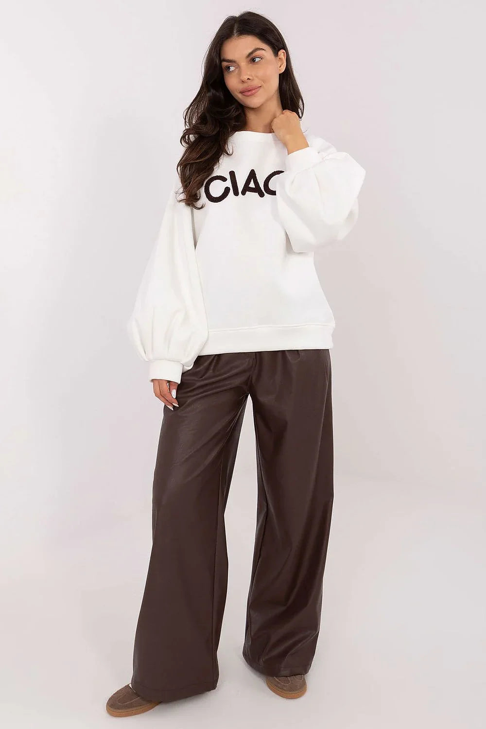 Women's sweatshirt Crew Neck Graphic Waist Length Cotton Stretch – view 9