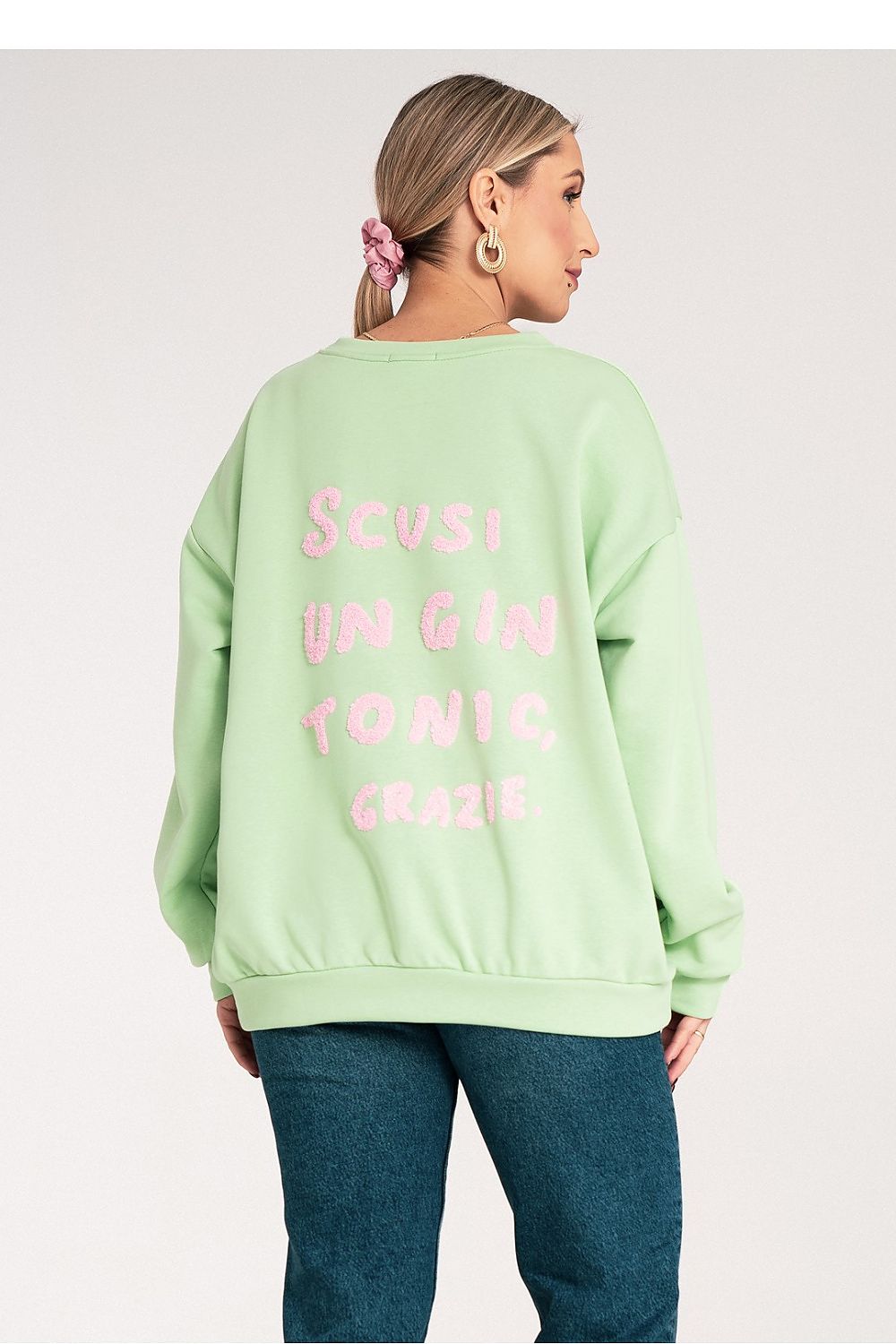 Women's Sweatshirt Crew Neck Letter Print Relaxed Cotton Blend – Sweatshirt | GUOCALI – view 7