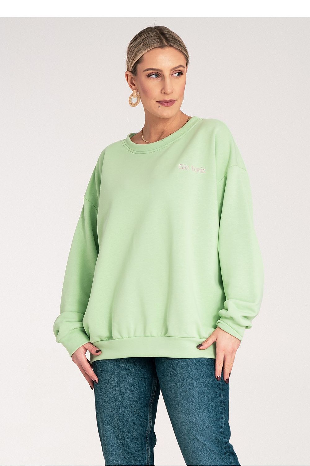 Women's Sweatshirt Crew Neck Letter Print Relaxed Cotton Blend – Sweatshirt | GUOCALI – view 8