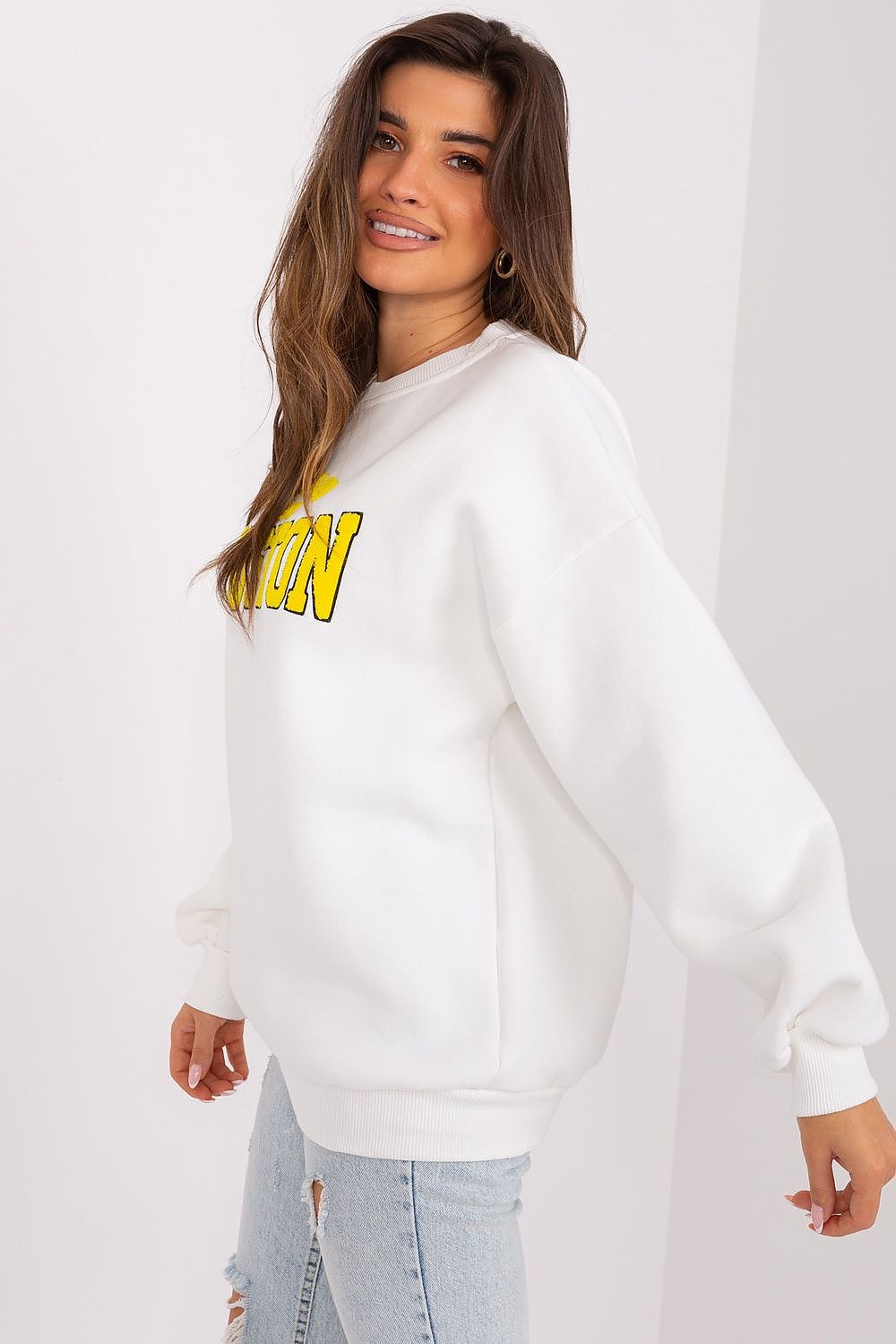 Women's Sweatshirt Crew Neck Logo Print Loose Fit – Sweatshirt | GUOCALI – view 2