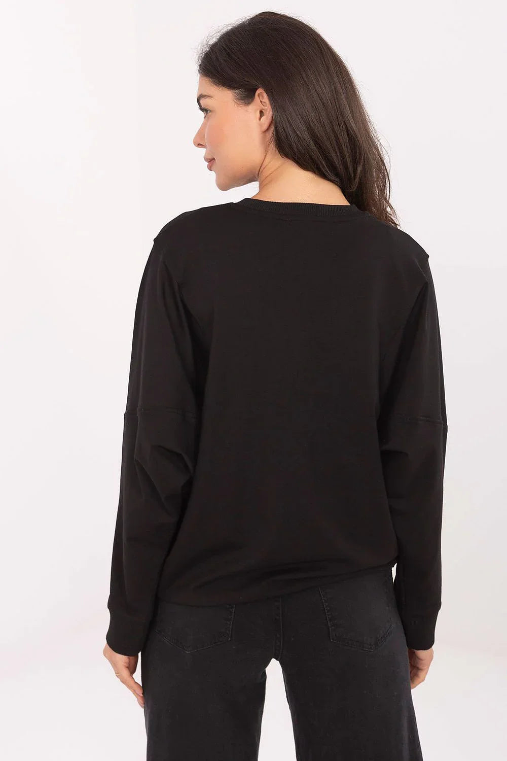 Women's sweatshirt Crew Neck Minimalist Pullover Cotton Stretch – view 9