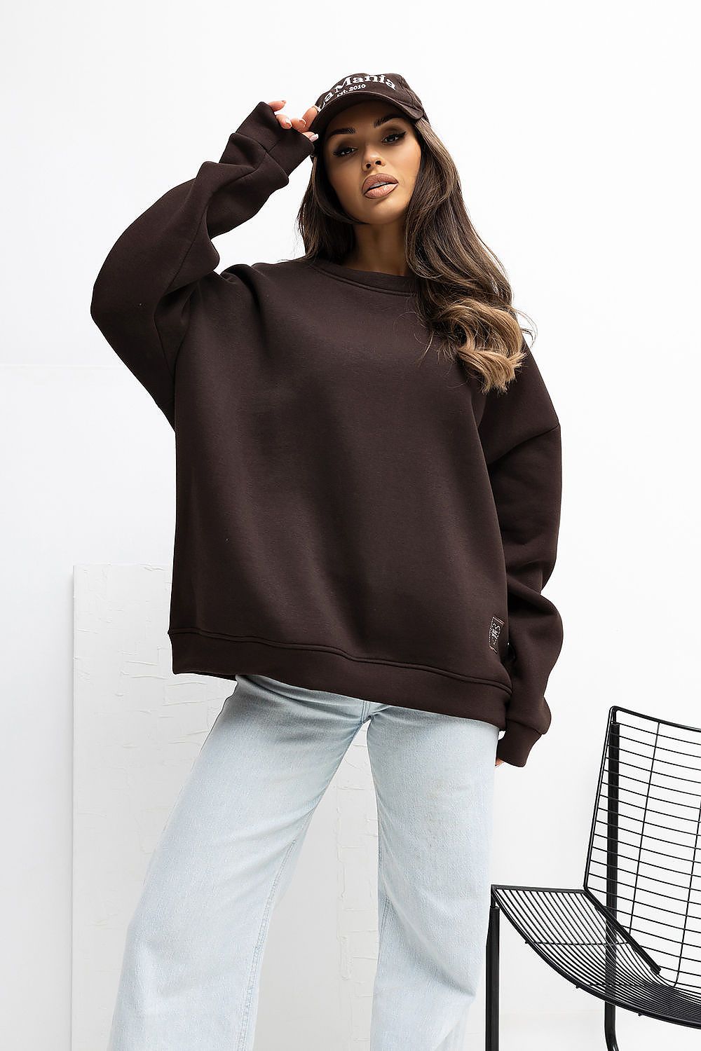 Women's Sweatshirt Crew Neck Oversized Cotton Blend – Sweatshirt | GUOCALI – view 9