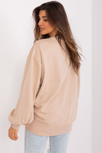 Women's Sweatshirt Crew Neck Oversized Solid Cotton Blend – Sweatshirt | GUOCALI – view 10