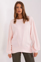 Women's Sweatshirt Crew Neck Oversized Solid Cotton Blend – Sweatshirt | GUOCALI – view 15