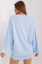 Women's Sweatshirt Crew Neck Oversized Solid Cotton Blend – Sweatshirt | GUOCALI – view 2