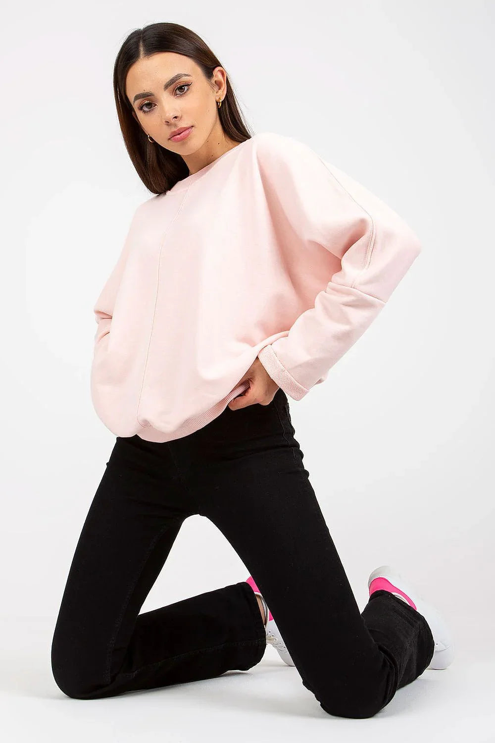 Women's sweatshirt Crew Neck Relaxed Fit Minimalist Cotton – main view