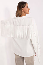 Women's Sweatshirt Crew Neck Relaxed Viscose Blend – Sweatshirt | GUOCALI – view 3