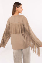 Women's Sweatshirt Crew Neck Relaxed Viscose Blend – Sweatshirt | GUOCALI – view 6