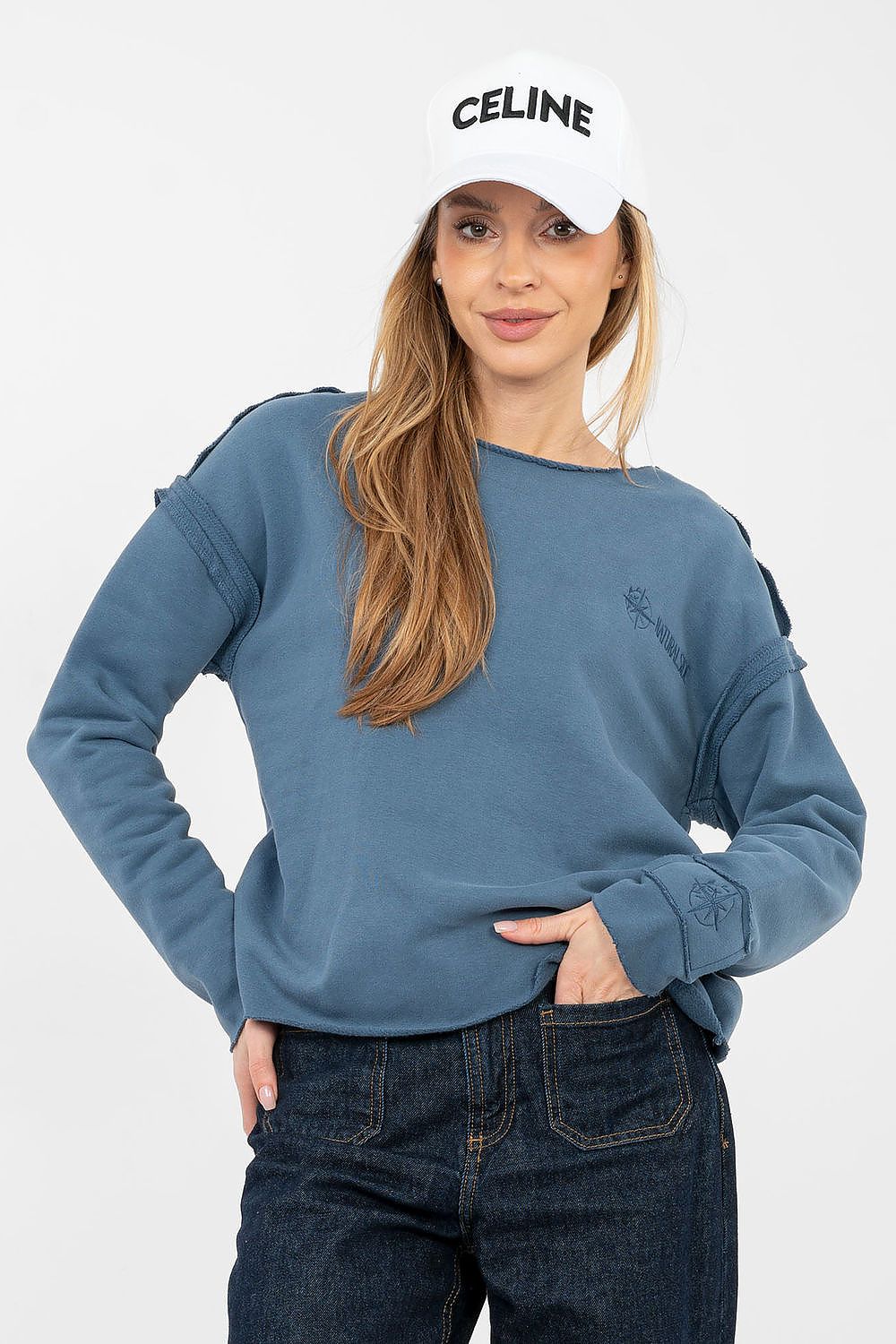 Women's Sweatshirt Crew Neck Stretch Cotton Blend – Sweatshirt | GUOCALI