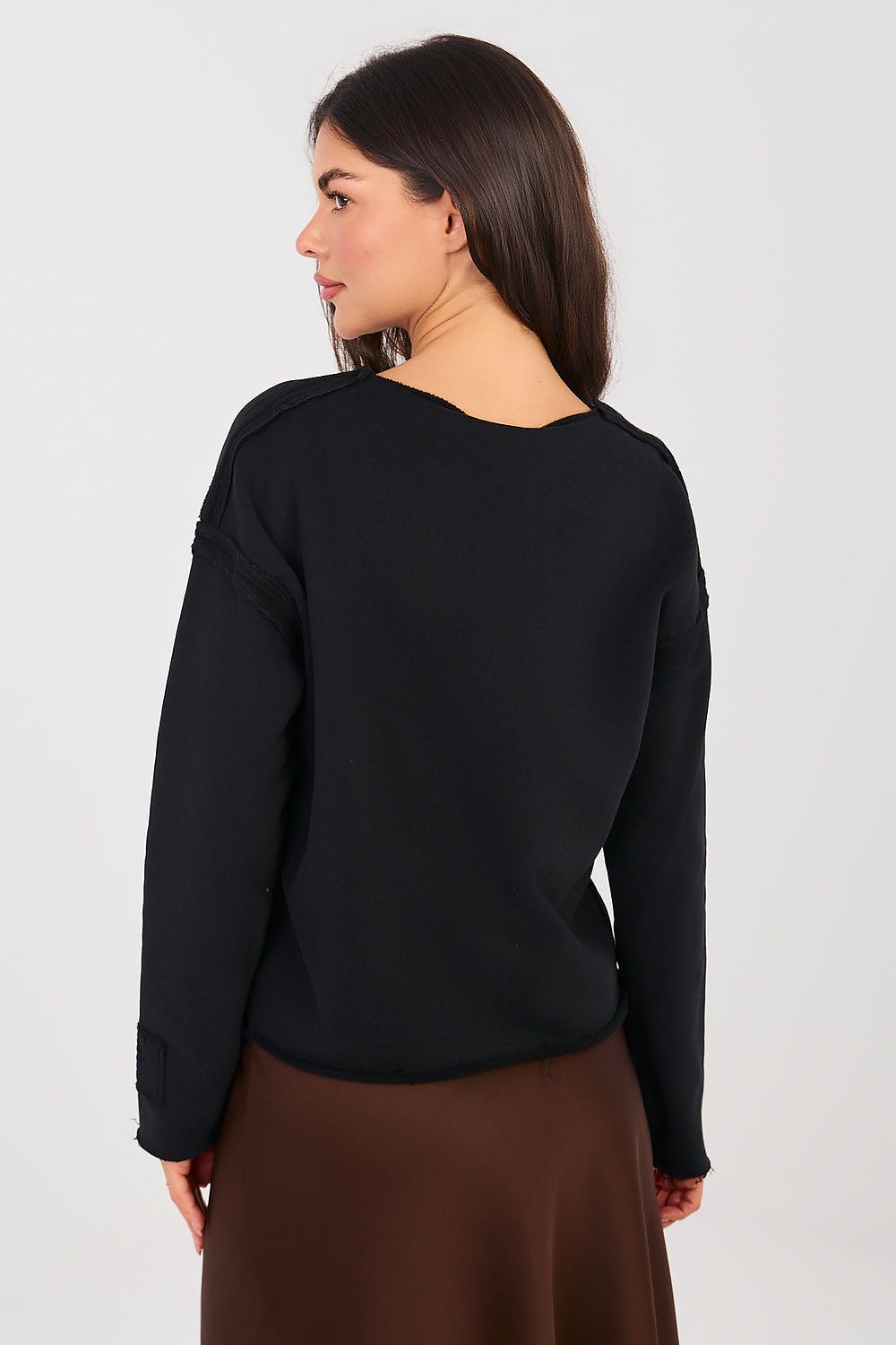 Women's Sweatshirt Crew Neck Stretch Cotton Blend – Sweatshirt | GUOCALI – view 13