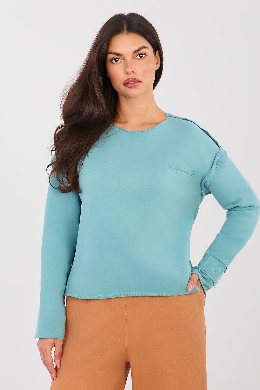 Women's Sweatshirt Crew Neck Stretch Cotton Blend – Sweatshirt | GUOCALI – view 14