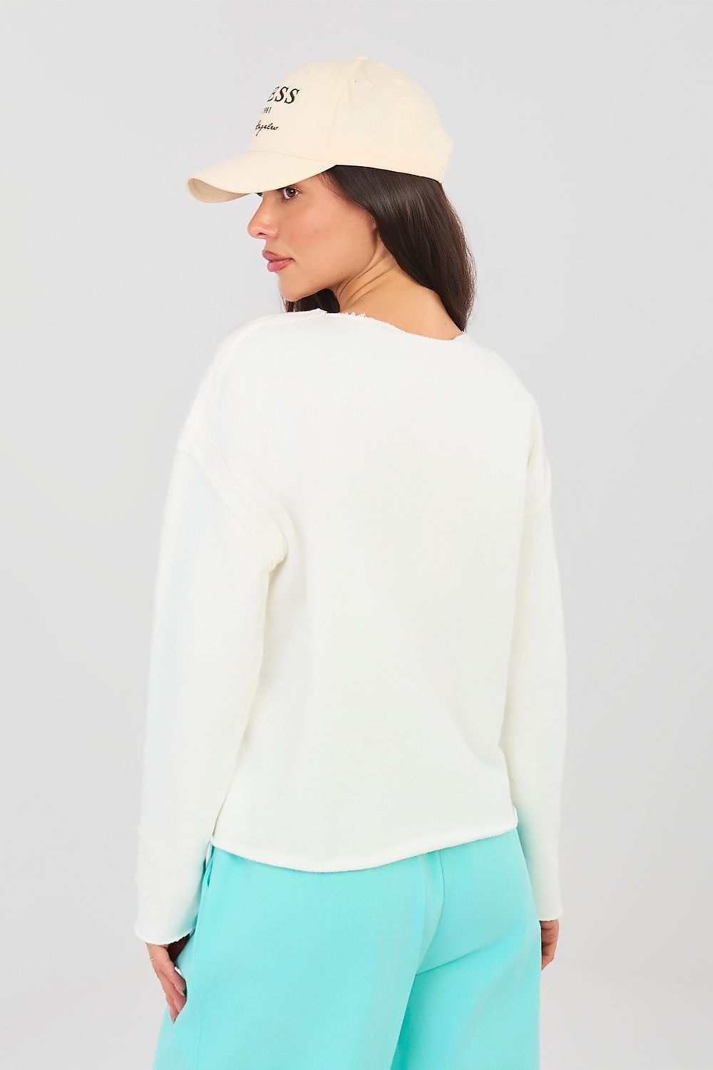 Women's Sweatshirt Crew Neck Stretch Cotton Blend – Sweatshirt | GUOCALI – view 7