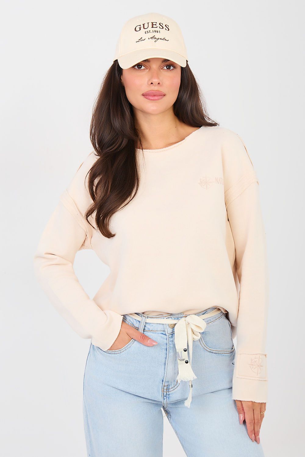 Women's Sweatshirt Crew Neck Stretch Cotton Blend – Sweatshirt | GUOCALI – view 8