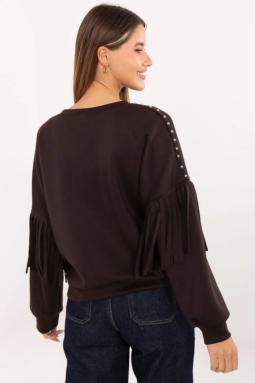 Women's sweatshirt Crew Neck Waist Length Viscose Polyester Blend – view 10