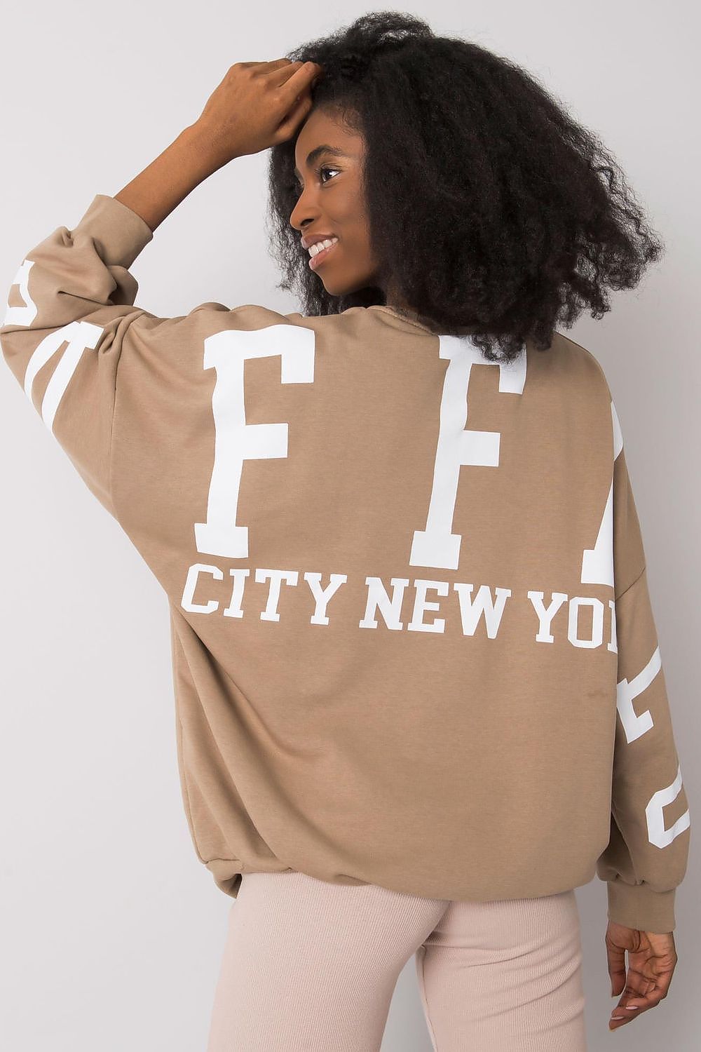 Women's sweatshirt Oversized Logo Crew Neck Cotton Blend – view 9