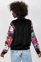 Women's sweatshirt Full-Zip Crew Neck Side Pockets Stretch Viscose – view 3