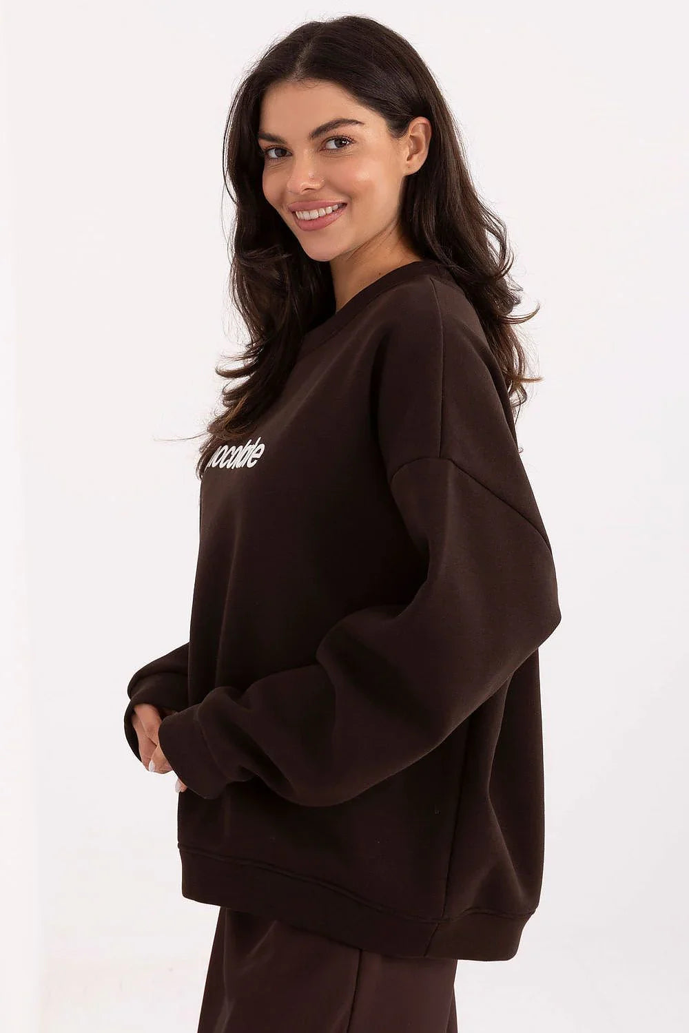 Women's sweatshirt Embroidered Crew Neck Regular Fit Stretch Cotton – view 2