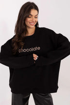 Women's sweatshirt Embroidered Crew Neck Regular Fit Stretch Cotton – view 4