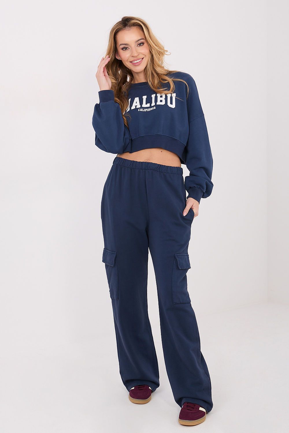 Women's Sweatshirt Cropped Crew Neck Letter Print – Sweatshirt | GUOCALI – view 2