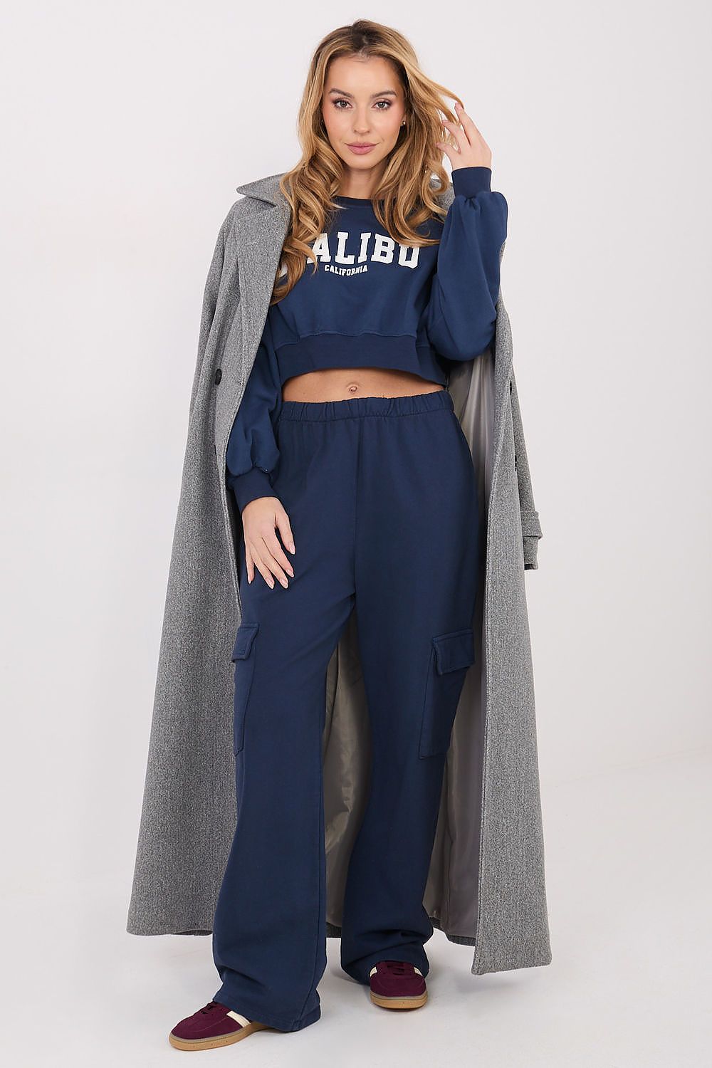Women's Sweatshirt Cropped Crew Neck Letter Print – Sweatshirt | GUOCALI – view 3