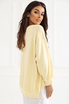 Women's Sweatshirt Embroidered Logo Sleeve Patch Yellow – Sweatshirt | GUOCALI – view 3
