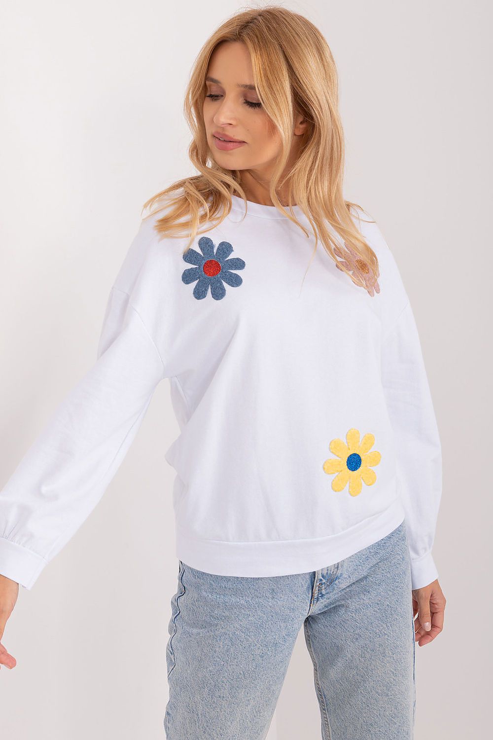 Women's Sweatshirt Floral Print Crew Neck Cotton – Sweatshirt | GUOCALI