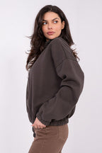 Women's Sweatshirt Full-Zip Mock Neck Stretch Cotton – Sweatshirt | GUOCALI – view 6