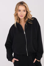 Women's Sweatshirt Full-Zip Stand Collar Loose Fit – Sweatshirt | GUOCALI