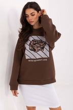 Women's Sweatshirt Graphic Print Loose Fit Cotton Blend – Sweatshirt | GUOCALI