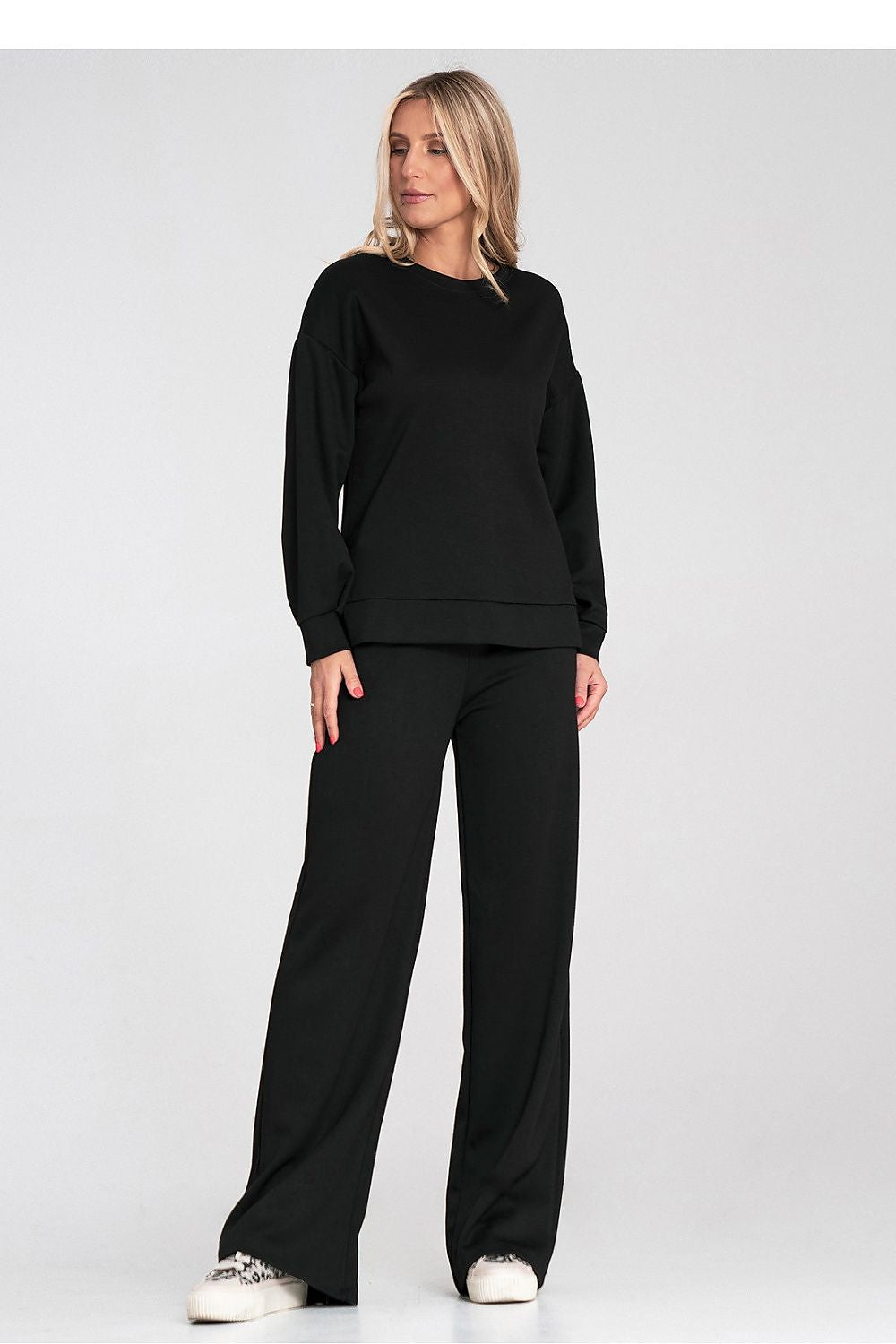 Women's Sweatshirt High-Low Hem Side Slits Crew Neck – Sweatshirt | GUOCALI – view 8