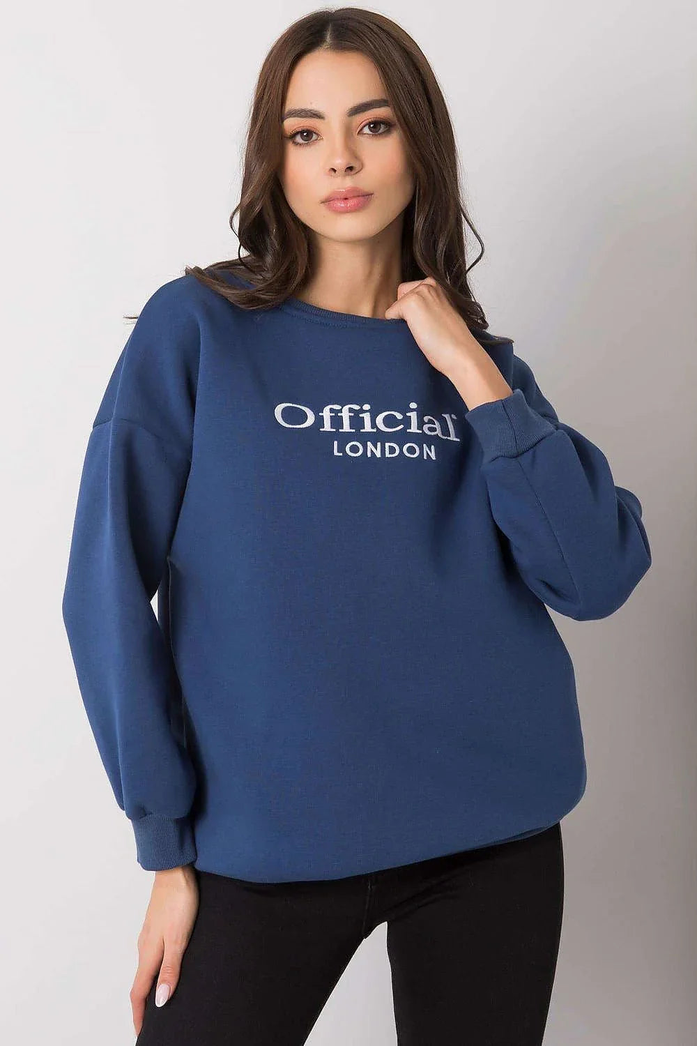 Women's sweatshirt Logo Crew Neck Relaxed Fit Cotton Blend – main view