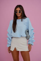 Women's sweatshirt blue spring casual view