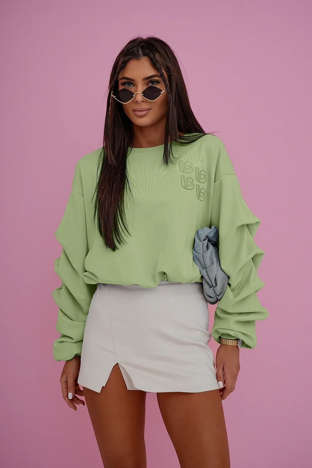 Women's Sweatshirt Loose Fit Crew Neck Logo Stretch Cotton – Sweatshirt | GUOCALI