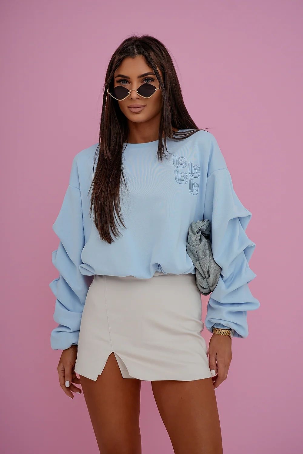 Women's Sweatshirt Loose Fit Crew Neck Logo Stretch Cotton – Sweatshirt | GUOCALI – view 11