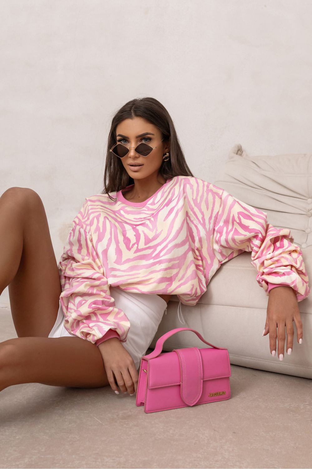 Women's Sweatshirt Loose Fit Crew Neck Logo Stretch Cotton – Sweatshirt | GUOCALI – view 13