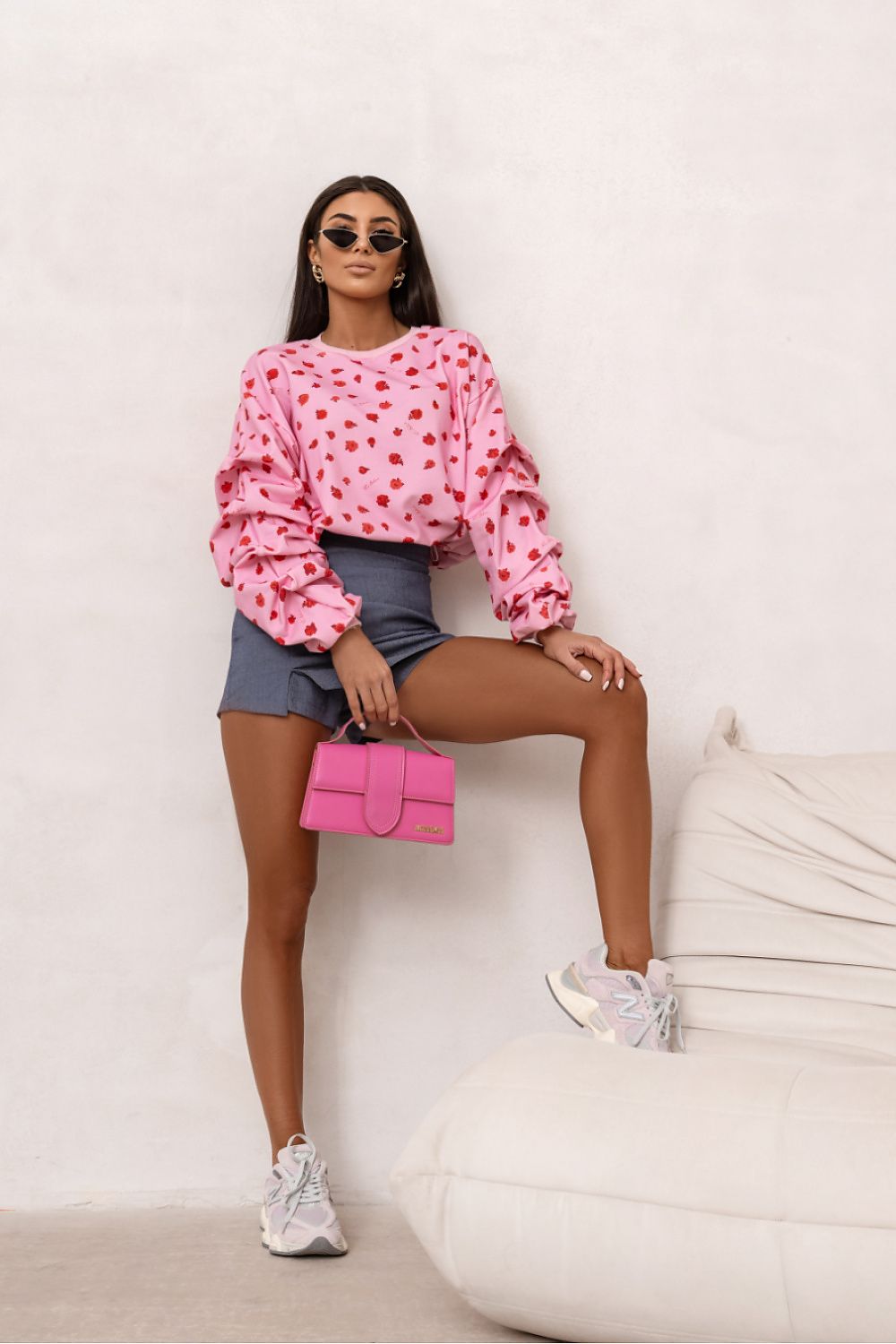 Women's Sweatshirt Loose Fit Crew Neck Logo Stretch Cotton – Sweatshirt | GUOCALI – view 16