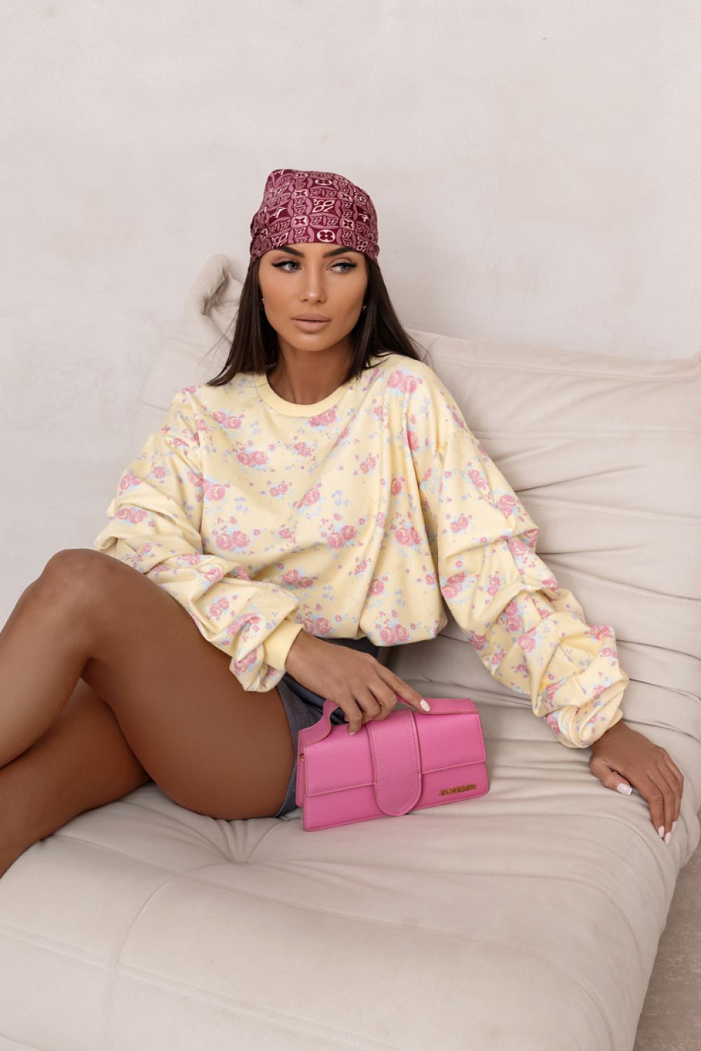 Women's Sweatshirt Loose Fit Crew Neck Logo Stretch Cotton – Sweatshirt | GUOCALI – view 20